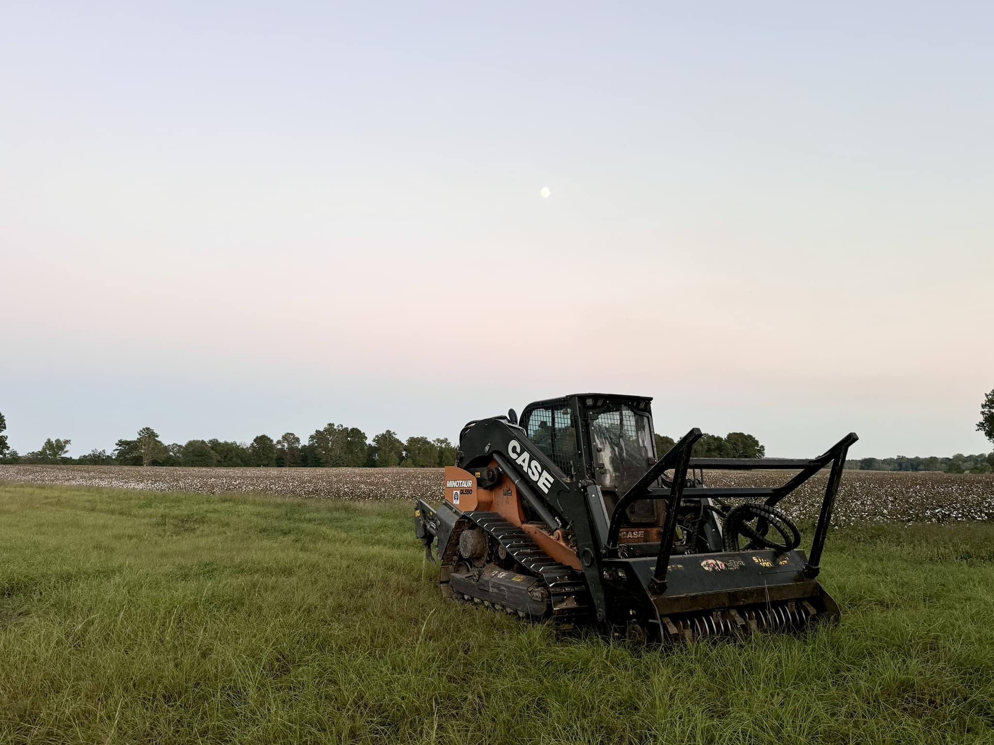 Case forestry mulcher working in field